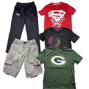 Youth Boys LOT (5) Medium 8-10 T-Shirts Jogger Cargo Superman NFL Steelers NBA‎